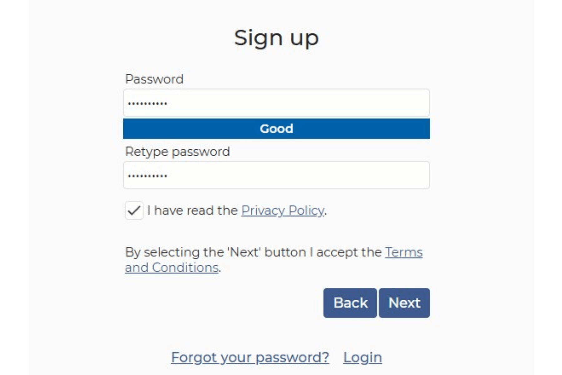 Optional Title Sign up